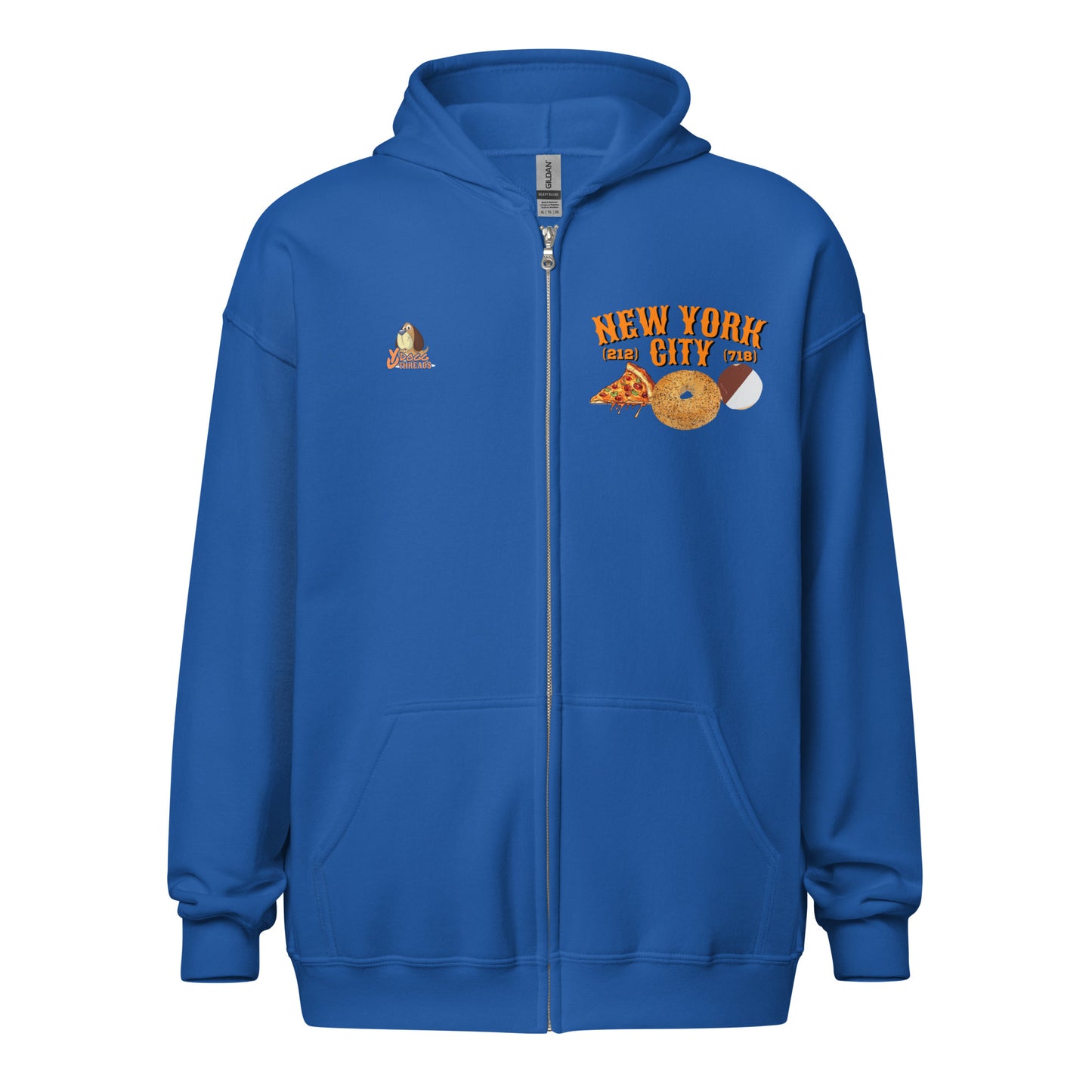New York Amazins' (Queens) Unisex Zip Hoodie (Gildan 18600)
